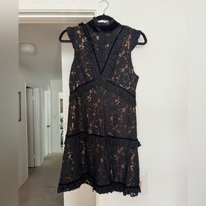 re:named Black Lace Mini Dress
